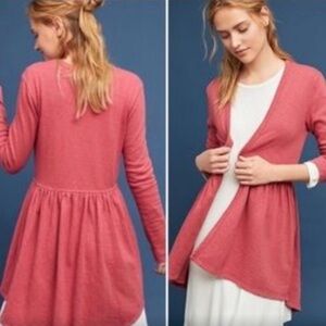 Anthropologie t.La Long Sleeve Open Front High Low Stretch Knit Cardigan size S